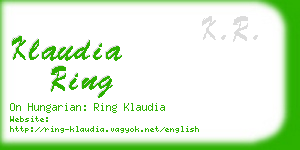 klaudia ring business card